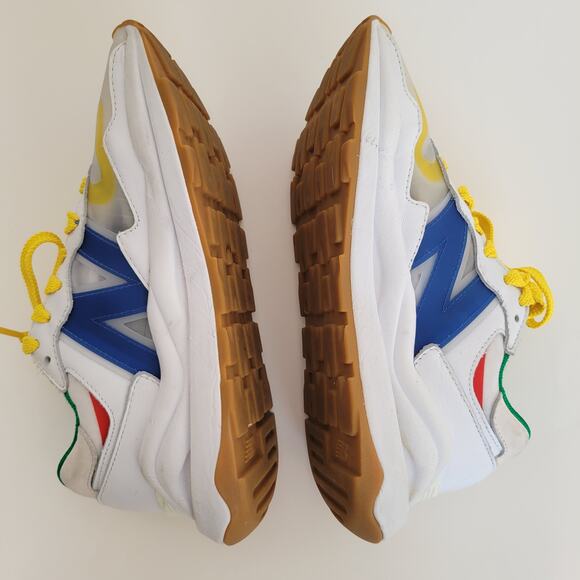 New Balance x Staud 51/40 Sneakers White Leather Colorblock Throwback Men 5.5 - Picture 7 of 11